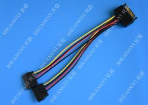 China 8 Inch Slim SATA Data Cable , 15 Pin Male to Female SATA Power Extension Cable factory