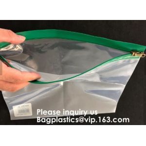 Metal Slider Office File Folder Mesh Clear PVC Zip Lock Document Bag,Folder File