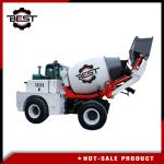 White Concrete Transit Mixer Truck With Moving Arm Self Propelled Concrete