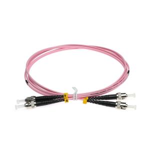 China ST-ST Duplex G652D SM LSZH Fiber Patch Cord Pink Color factory
