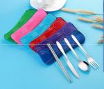 Eco Friendly Stainless Steel Outdoors Travelling 4pcs Tableware Set for