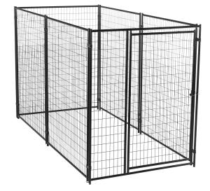 China Black Heavy Duty Dog Kennel Run 4ft X 4ft X 6ft Outside Welded Wire Mesh factory