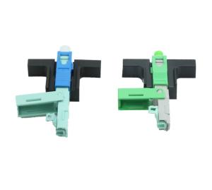 China SC APC UPC Fiber Optic Quick Connector SM Green Blue Field Assembly For FTTH Drop Cable factory