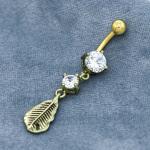 316 Stainless Steel Navel Belly Piercings 14ga gold body jewelry