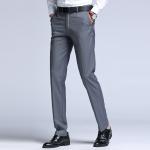 Men's Slim Fit Stripe Business Formal Pants Cotton/Polyester Plain Dyed Office