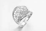 Reticular Female Cubic Zirconia Wedding Bands 9.84g Sterling Silver Cz