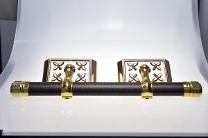 China Customized Casket Swing Bar C , Gold Color Funeral Casket Handles factory