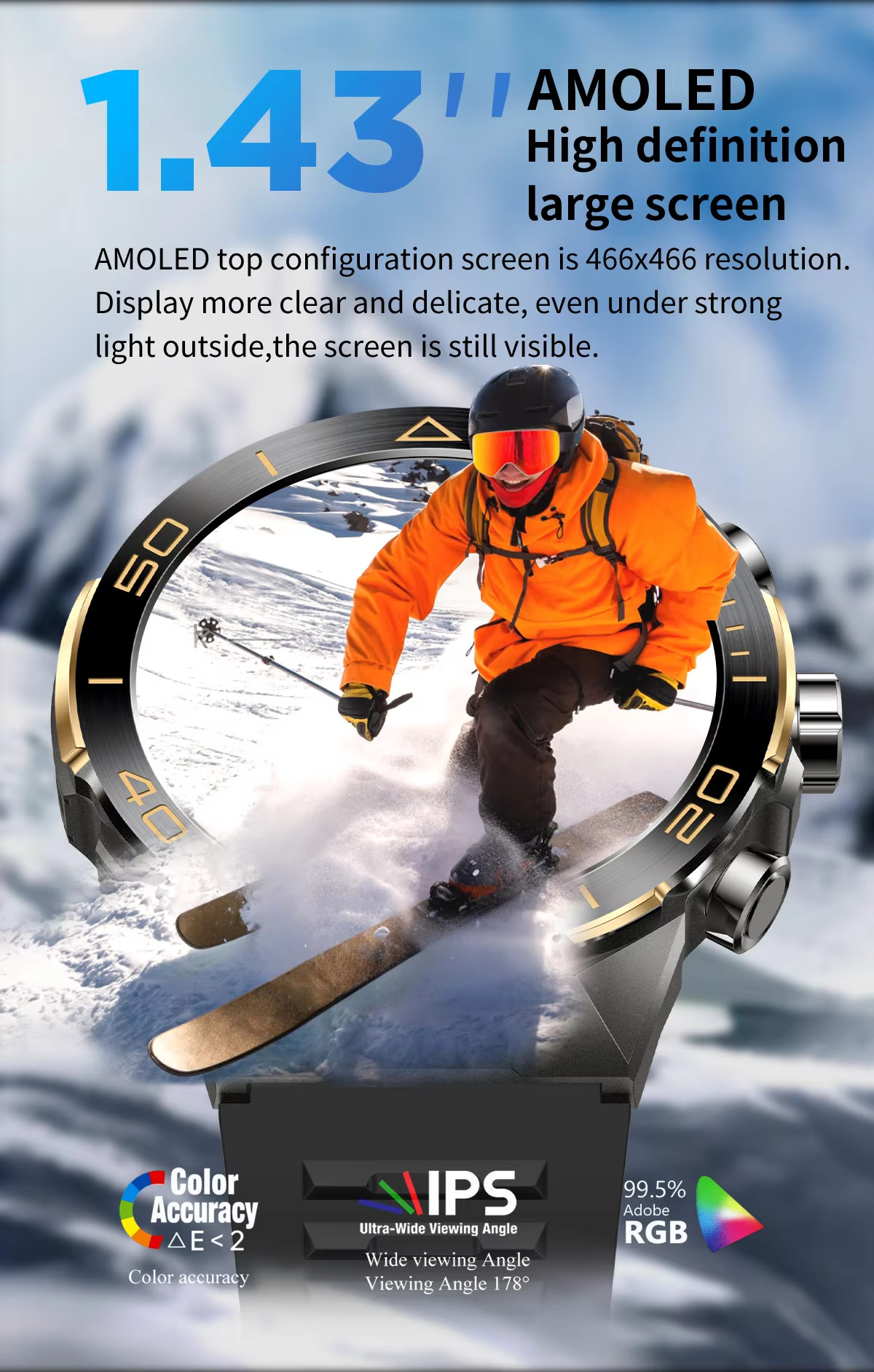 H33 Men Smart Watch BT Call IP67 Waterproof Heart Rate Sports Business Voice Assistant