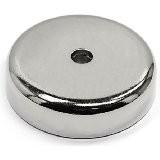 China Straight Hole Neodymium Round Base Pot Magnet with Screews factory
