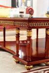 Square Living Room Wooden Veneer Top Antique Luxury Coffee Table