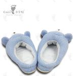 Stuffed Plush Baby Shoes 8cm PP Cotton Warm Bear Blue Head Newborn Shoes