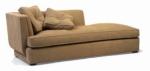 Khaki Color Living Room Chaise Lounge Sofa With Cushion / Wood Frame