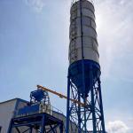 HZS50 Mobile Concrete Batching Plant 115Kw For Small Scale Construction Sites