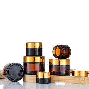 China 30g Amber Cream Transparent Glass Jars 5.2cm Dia factory