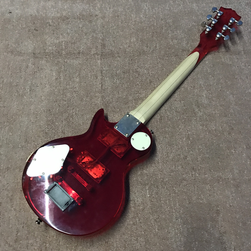 High quality LED light acrylic electric guitar maple fingerboard, free shipping