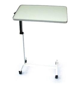 China Disabled Elderly Medical Adjustable Overbed Table , White Rolling Adjustable Laptop Table Over Bed factory
