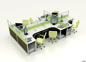 China Contemporary Furniture Modular Partition Cubicle Office Workstation For 6 Seater factory
