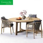 Outdoor Garden Furniture Dining Set with Solid Wood Teak Courtyard Armchair and