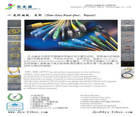 China Industry DYS LC LCAPC E2000 SC SCAPC Type Optical Fiber Patch Cord Meet EUROPE ROHS factory