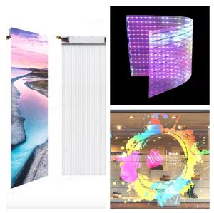 China High Brightness P4 - 8mm LED Mesh Screen Outdoor Film Type Self Adhesive factory