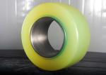Yellow Color Forklift Spare Parts Pu Caster Wheel With 90mm Cast Iron Core