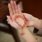 Pink Agate Lucky Beads Bracelet Wholesale Natural Sakura Agate Bracelet Energy