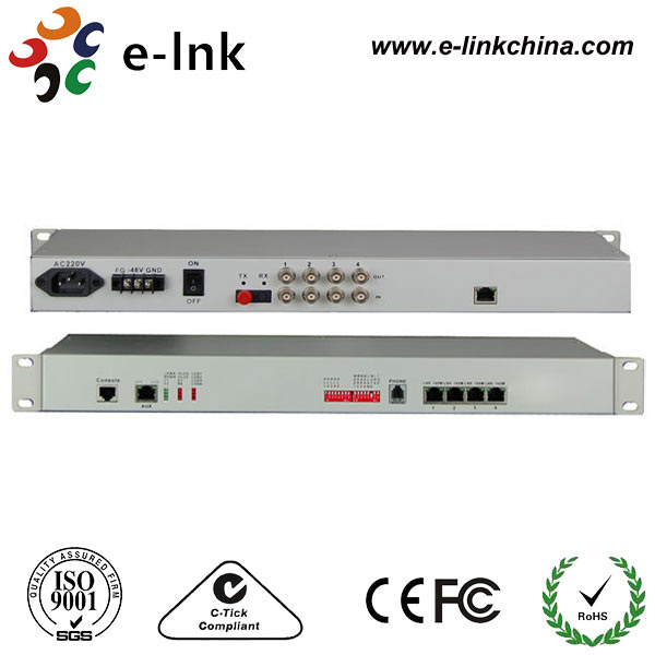 China 4E1 PDH Optical Multiplexer with 1FE Ethernet EOW Phone Console NMS 120km Transmission on sale
