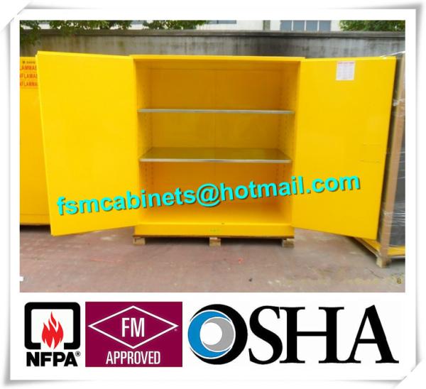 Yellow Industrial Safety Cabinets , Flame Proof Storage Cabinets For Waste