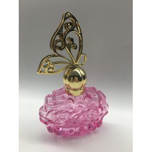 China Sprayer Sealing Perfume Glass Bottle Flower Design Plastic Cap Customized OEM on sale