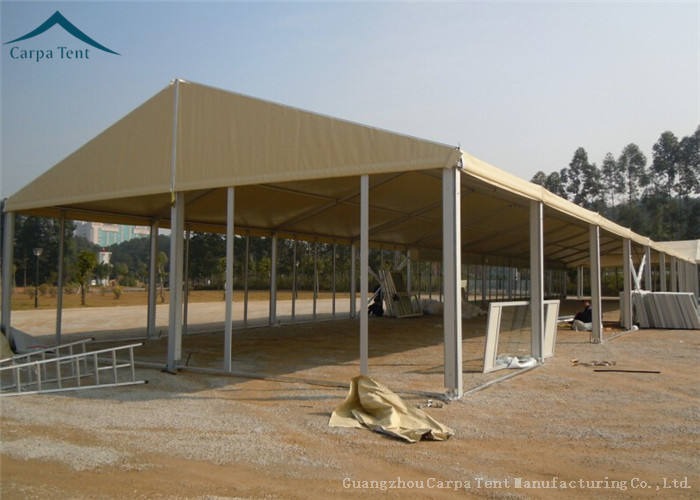 Customized Outdoor Sports Tents White PVC Roof And Grass Floor Flame Retardant