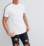 White Trendy Oversized T Shirts O Neck Classic Contrast Stitching Design