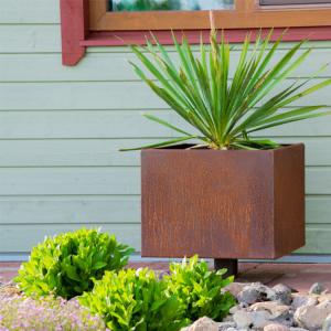 China Garden Corten Steel Span Large Planter Box Rusted Weathering Steel for Farmhouse factory