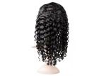 150% Density Custom Full Lace Wigs Deep Wave 10 - 28 Inch Natural Color