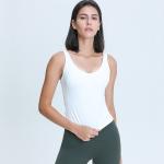 Lulu High-Intension V Neck U Back Chest Padded Vest Sport Gymwear Woman Yogawear