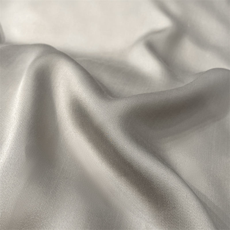 Solid Color Light Luxury Washed Silk Embroidery 4 Pcs Bedding Set with Fitted Sheet