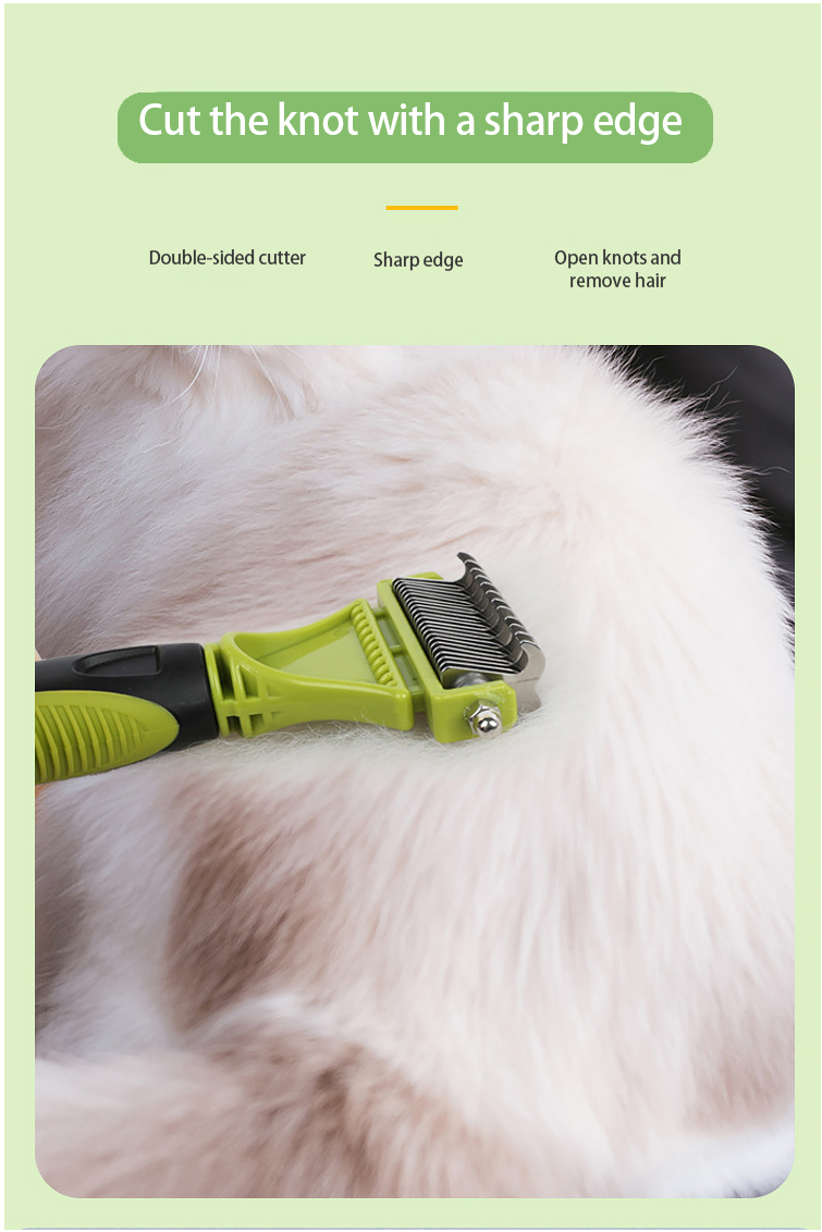 Pet Grooming Comb Set Custom Logo 2 In 1 Cat Hair Comb DogPower Source
