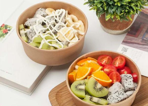 Disposable kraft paper bowl 12 oz takeaway fast food container strong disposable