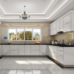 China Slate Premade White Color Kitchen Wall Cupboards Cabinets L Shaped factory