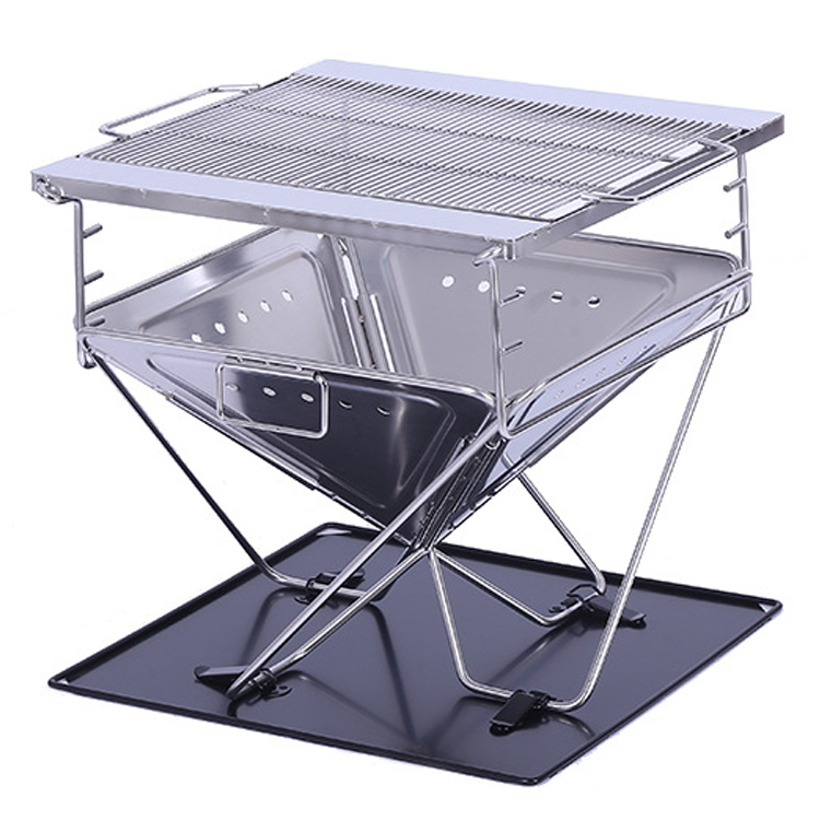 Portable Charcoal Folding Stainless Steel BBQ Grill Stove for Outdoor Garden Camping