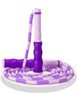 China Purple Color Unisex Bamboo Indoor Skipping Rope Exercise Skipping Rope For Kid Teenager factory