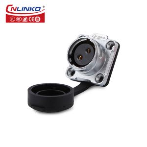 CNLINKO M20 Metal Connector Plug 220V 2 Pin Waterproof Electrical Wire Connector