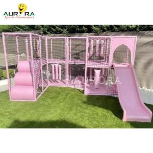 China Slides Trampoline Park Soft Play Forest Kids Outdoor Pastel Pink For Sale factory