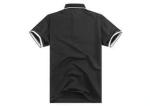 Slim Fit Cotton Polo Shirts Embroidered Black Lapel / Custom Polo Tee Printing