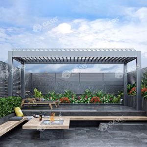 Heavy Duty  Aluminum Louvered Pergola For Swimming Pools