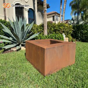 China OEM ODM Custom Outdoor Decorate Square Corten Steel Fire Pit factory
