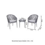 Rope Weave AJUNION 3 Piece Aluminum Bistro Set for Balcony Cottage and Beach