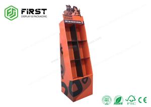 China Glossy Lamination Custom Color Printing Folding Cardboard Floor Display Stand For Food factory