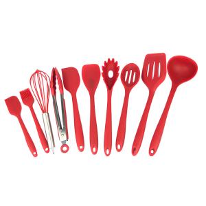 China BPA Free Non Stick Cooking Baking 10 Pieces Set Silicone Kitchen Utensils Set factory