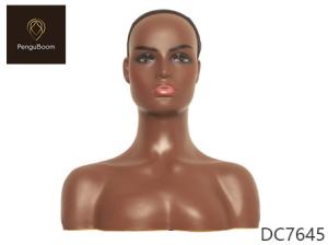 China Full Bust Bald Mannequin Head With Shoulders 53cm Head Circumference factory
