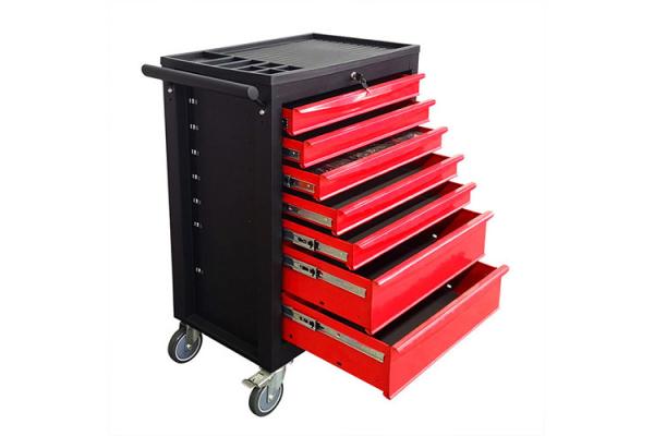 Red 27 Inch Metal Steel Rolling Tool Cabinet Organizer For Workshop Automotive